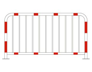 Bariera chodnikowa U-11a szczeblinkowa | na stopie, biało-czerwona